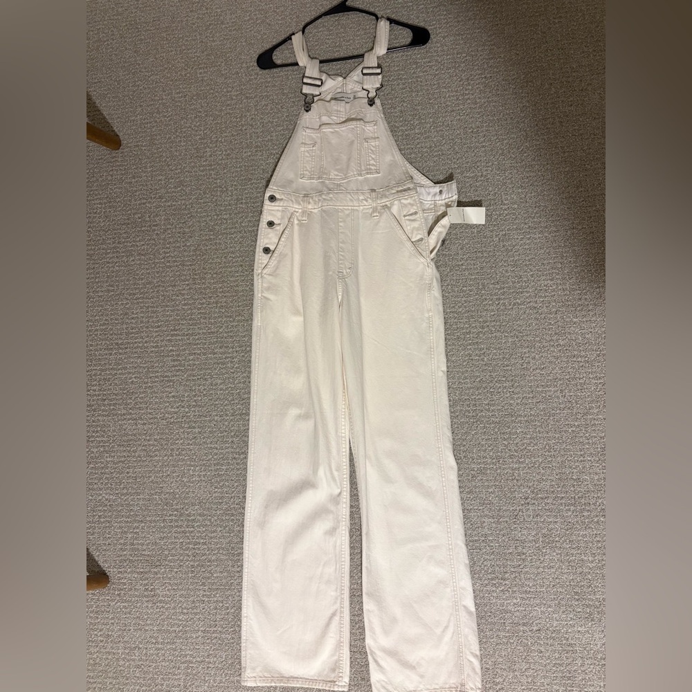 Abercrombie & Fitch Women's Cream Jeans Overalls